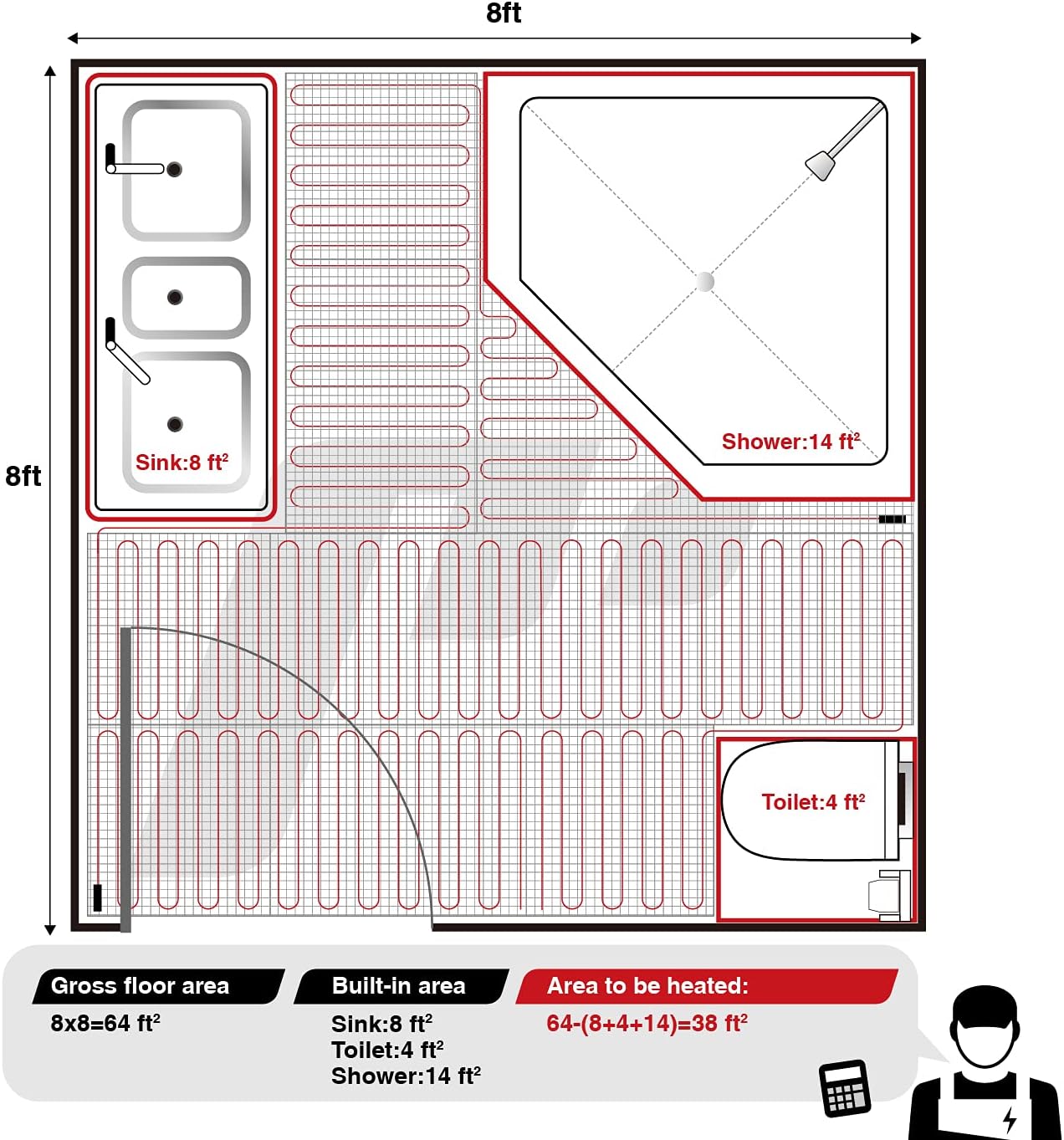 VineHeat Electric Underfloor Heating Mat (120 V)